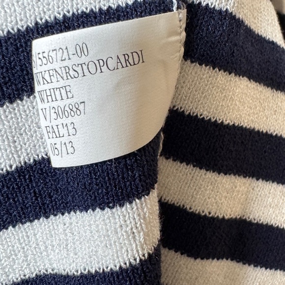 NWT Banana Republic Navy Blue White Striped Nautical Knit Open Front Cardigan S - Picture 13 of 13